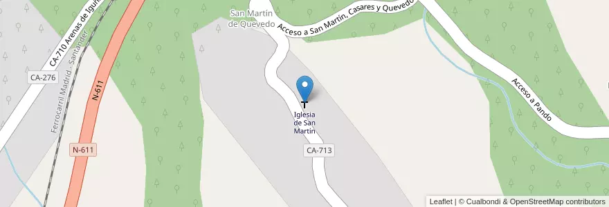 Mapa de ubicacion de Iglesia de San Martín en 스페인, Cantabria, Cantabria, Besaya, Molledo.