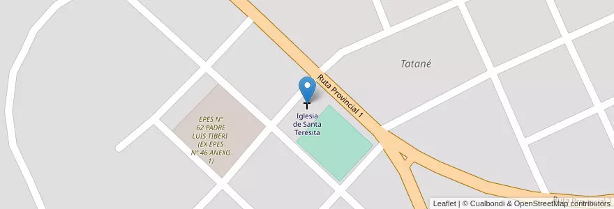 Mapa de ubicacion de Iglesia de Santa Teresita en آرژانتین, Formosa, Departamento Laishi, Municipio De Tatané.
