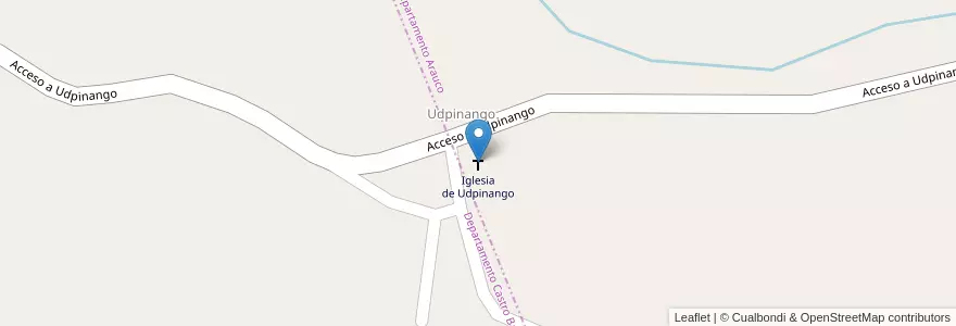 Mapa de ubicacion de Iglesia de Udpinango en Arjantin, La Rioja, Departamento Arauco.