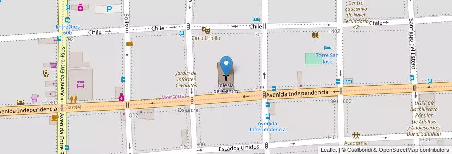 Mapa de ubicacion de Iglesia del Centro, Montserrat en Аргентина, Буэнос-Айрес, Comuna 1, Буэнос-Айрес.