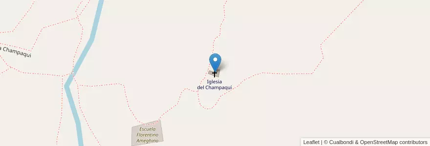 Mapa de ubicacion de Iglesia del Champaquí en Argentinien, Provinz Córdoba, Departamento Calamuchita, Pedanía Los Reartes.