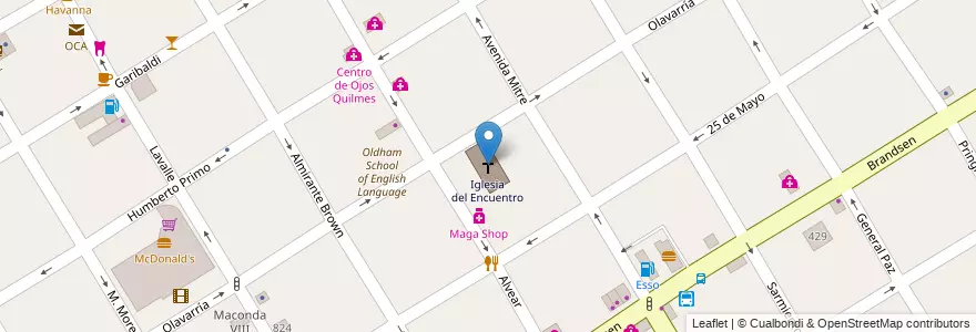 Mapa de ubicacion de Iglesia del Encuentro en Аргентина, Буэнос-Айрес, Partido De Quilmes, Quilmes.