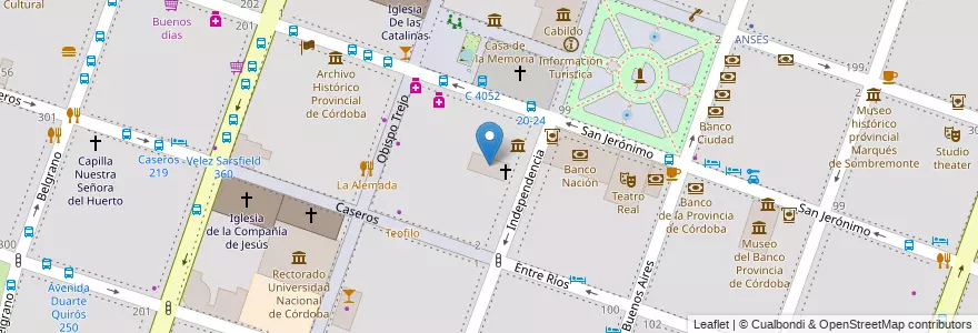 Mapa de ubicacion de Iglesia del Monasterio Santa Teresa en Аргентина, Кордова, Departamento Capital, Pedanía Capital, Córdoba, Municipio De Córdoba.