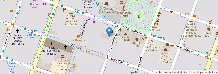 Mapa de ubicacion de Iglesia del Monasterio Santa Teresa en Аргентина, Кордова, Departamento Capital, Pedanía Capital, Córdoba, Municipio De Córdoba.