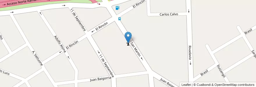 Mapa de ubicacion de Iglesia del Nazareno "Pilar Centro" en Argentina, Buenos Aires, Partido Del Pilar, Pilar.