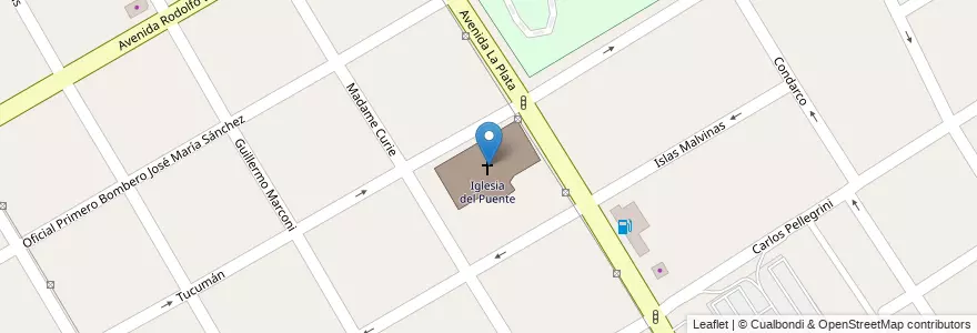 Mapa de ubicacion de Iglesia del Puente en Argentina, Buenos Aires, Partido De Quilmes, Quilmes.