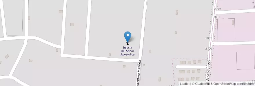 Mapa de ubicacion de Iglesia Del Señor Apostolica en الأرجنتين, تشيلي, محافظة سانتا كروز, Humedal, Deseado, Caleta Olivia.