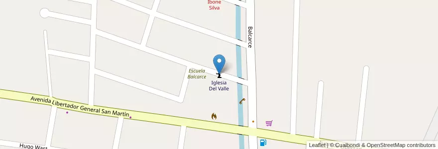 Mapa de ubicacion de Iglesia Del Valle en Аргентина, Сан-Хуан, Чили, Santa Lucía.