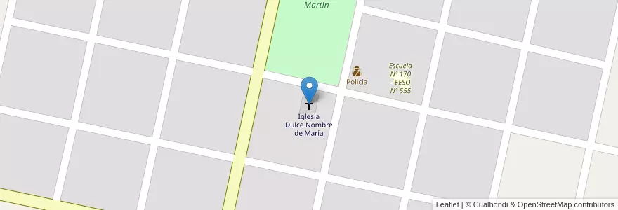 Mapa de ubicacion de Iglesia Dulce Nombre de María en آرژانتین, سانتافه, Departamento General López, Municipio De Lazzarino, Lazzarino.