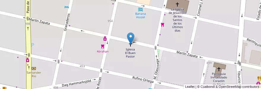 Mapa de ubicacion de Iglesia El Buen Pastor en Argentina, Chile, Mendoza, Departamento Capital, Ciudad De Mendoza, Sección 5ª Residencial Sur.