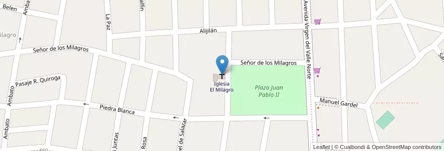 Mapa de ubicacion de Iglesia El Milagro en آرژانتین, Catamarca, Departamento Capital, Municipio De San Fernando Del Valle De Catamarca, San Fernando Del Valle De Catamarca.