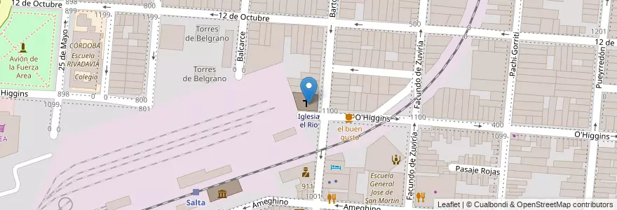 Mapa de ubicacion de Iglesia el Rio en Argentina, Salta, Capital, Municipio De Salta, Salta.