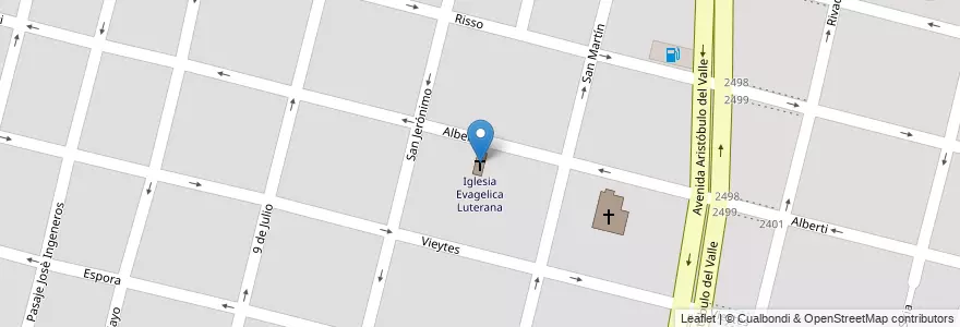 Mapa de ubicacion de Iglesia Evagelica Luterana en Argentinië, Santa Fe, Departamento La Capital, Santa Fe Capital, Santa Fe.