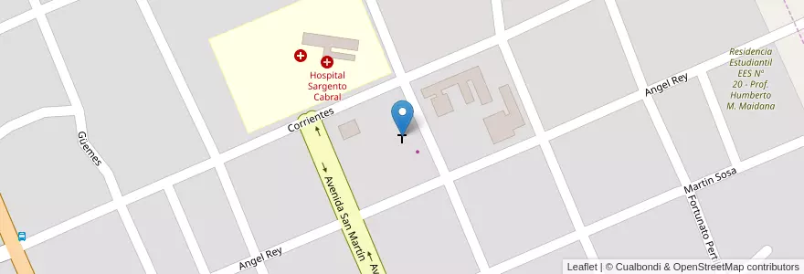 Mapa de ubicacion de Iglesia Evangelica en アルゼンチン, チャコ州, Departamento Sargento Cabral, Municipio De Colonia Elisa, Colonia Elisa.