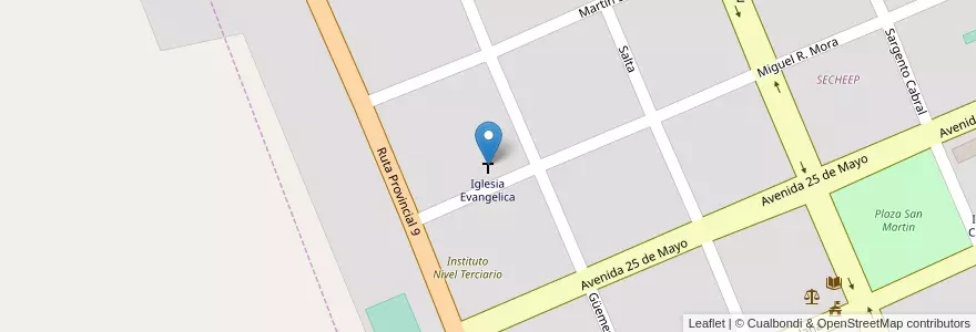 Mapa de ubicacion de Iglesia Evangelica en Argentine, Chaco, Departamento Sargento Cabral, Municipio De Colonia Elisa, Colonia Elisa.