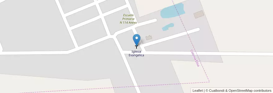 Mapa de ubicacion de Iglesia Evangelica en Аргентина, Чако, Departamento Sargento Cabral, Municipio De Colonia Elisa, Colonia Elisa.