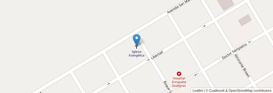 Mapa de ubicacion de Iglesia Evangélica en Arjantin, Buenos Aires, Partido De Nueve De Julio, Cuartel Dudignac.