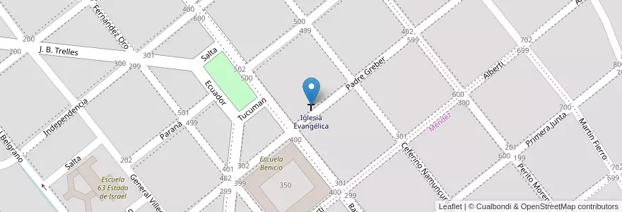 Mapa de ubicacion de Iglesia Evangélica en Argentina, Chile, Río Negro, Municipio De Cinco Saltos, Departamento General Roca.