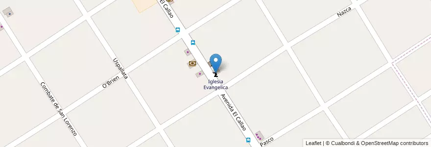 Mapa de ubicacion de Iglesia Evangelica en Аргентина, Буэнос-Айрес, Partido De Malvinas Argentinas, Grand Bourg.