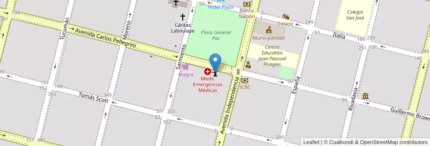 Mapa de ubicacion de Iglesia Evangélica Asamblea de Dios en Argentine, Córdoba, Departamento Presidente Roque Sáenz Peña, Pedanía La Amarga, Municipio De Laboulaye, Laboulaye.