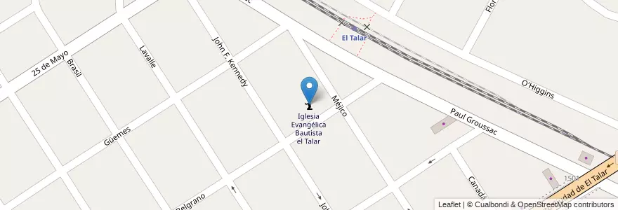 Mapa de ubicacion de Iglesia Evangélica Bautista el Talar en Argentina, Provincia Di Buenos Aires, Partido De Tigre, El Talar.