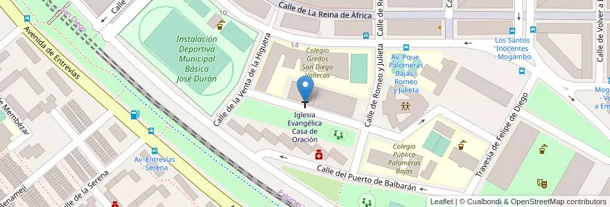 Mapa de ubicacion de Iglesia Evangélica Casa de Oración en Espanha, Comunidade De Madrid, Comunidade De Madrid, Área Metropolitana De Madrid Y Corredor Del Henares, Madrid.