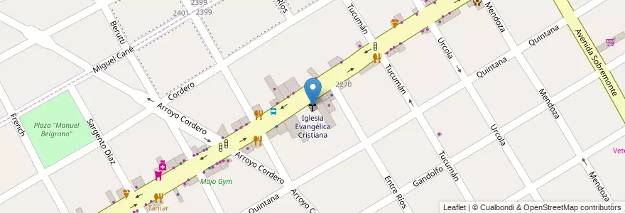 Mapa de ubicacion de Iglesia Evangélica Cristiana en Arjantin, Buenos Aires, Partido De San Fernando, Victoria.