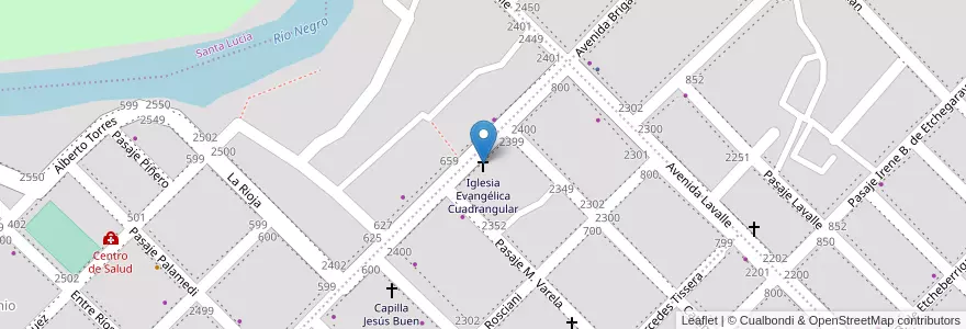 Mapa de ubicacion de Iglesia Evangélica Cuadrangular en آرژانتین, Chaco, Departamento San Fernando, Resistencia, Resistencia.
