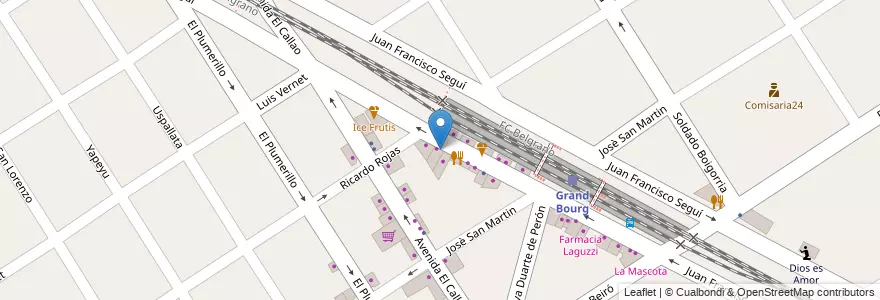 Mapa de ubicacion de Iglesia Evangelica de Dios en アルゼンチン, ブエノスアイレス州, Partido De Malvinas Argentinas, Grand Bourg.