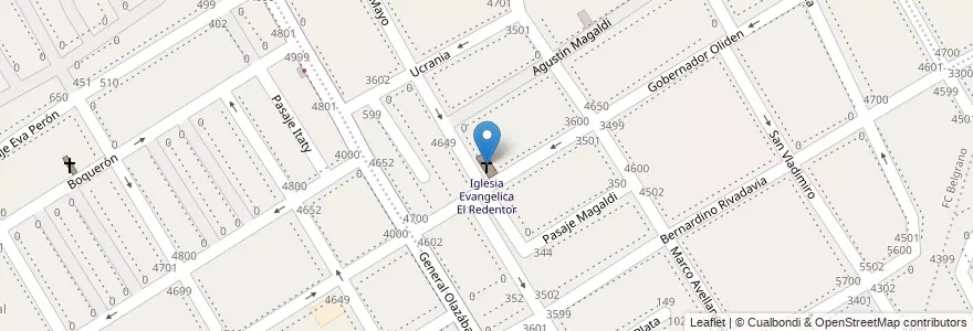 Mapa de ubicacion de Iglesia Evangelica El Redentor en Arjantin, Buenos Aires, Partido De Lanús, Lanús Oeste.