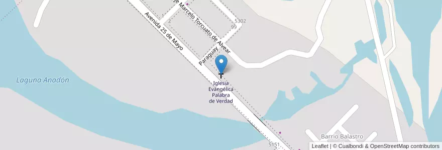 Mapa de ubicacion de Iglesia Evangélica Palabra de Verdad en Аргентина, Чако, Departamento San Fernando, Municipio De Fontana, Fontana.