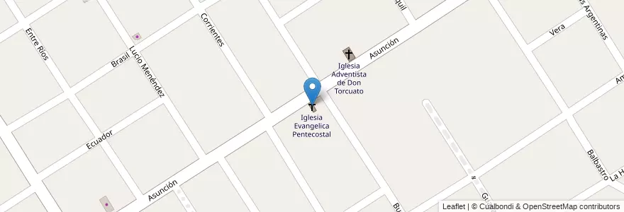 Mapa de ubicacion de Iglesia Evangelica Pentecostal en Argentinië, Buenos Aires, Partido De Tigre, Don Torcuato.