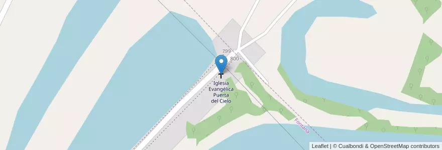Mapa de ubicacion de Iglesia Evangélica Puerta del Cielo en Аргентина, Чако, Departamento San Fernando, Municipio De Fontana.
