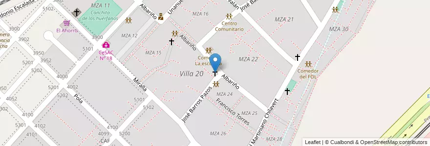 Mapa de ubicacion de Iglesia Evangélica, Villa Lugano en Аргентина, Буэнос-Айрес, Буэнос-Айрес, Comuna 8.
