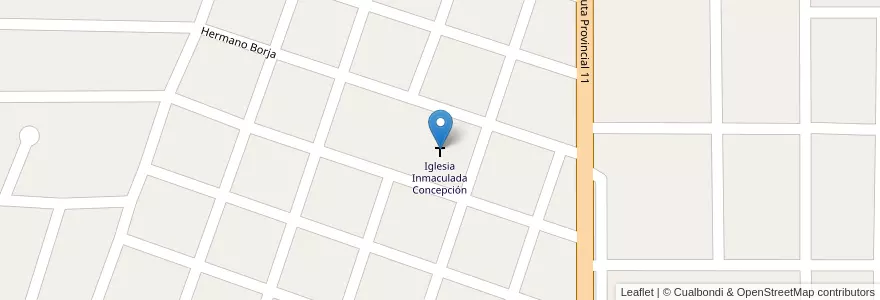 Mapa de ubicacion de Iglesia Inmaculada Concepción en 아르헨티나, 엔트레리오스주, Departamento Diamante, Distrito Palmar, Aldea Valle María.