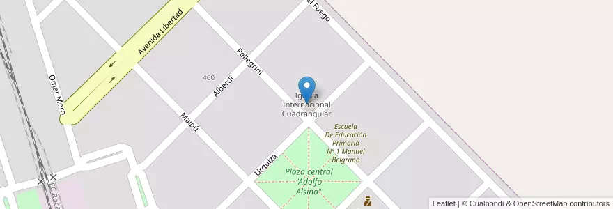 Mapa de ubicacion de Iglesia Internacional Cuadrangular en الأرجنتين, بوينس آيرس, Partido De Saavedra.