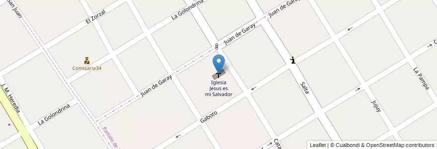 Mapa de ubicacion de Iglesia Jesus es mi Salvador en 아르헨티나, 부에노스아이레스주, Partido De Lomas De Zamora, San José.