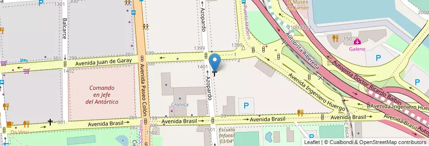 Mapa de ubicacion de Iglesia Nórdica, San Telmo en Argentinië, Ciudad Autónoma De Buenos Aires, Comuna 4, Comuna 1, Buenos Aires.