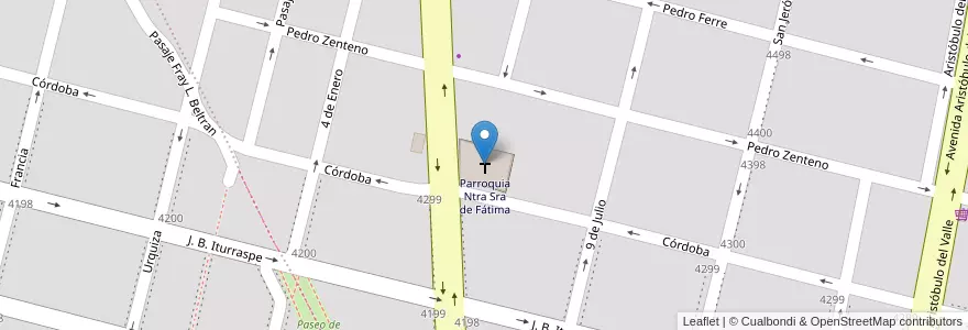 Mapa de ubicacion de Iglesia Ntra Sra de Fátima en Arjantin, Santa Fe, Departamento La Capital, Santa Fe Capital, Santa Fe.