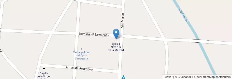 Mapa de ubicacion de Iglesia Ntra Sra de la Merced en الأرجنتين, La Rioja, Departamento Sanagasta.