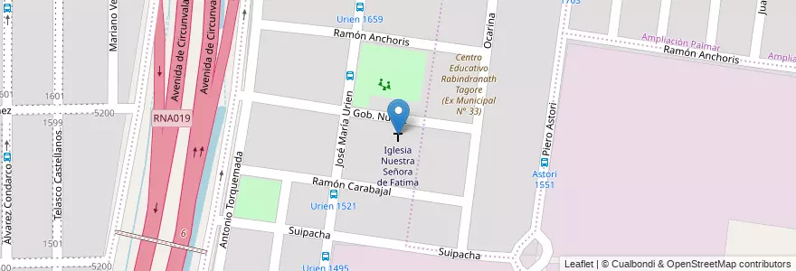 Mapa de ubicacion de Iglesia Nuestra Señora de Fatima en Argentina, Córdoba, Departamento Capital, Pedanía Capital, Córdoba, Municipio De Córdoba.