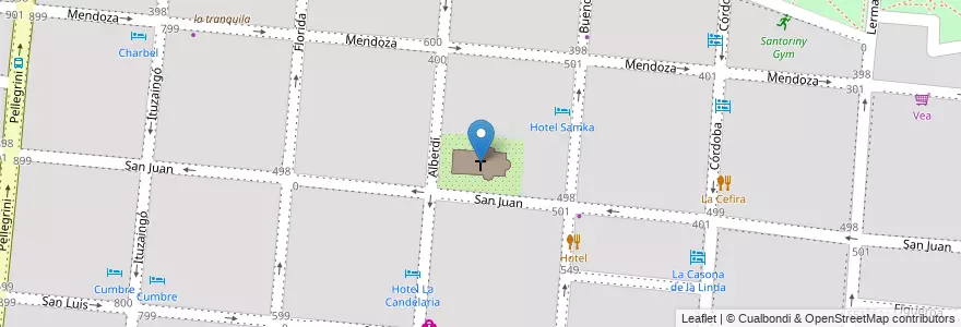 Mapa de ubicacion de Iglesia Nuestra Señora de la Candelaria de la Viña en アルゼンチン, サルタ州, Capital, Municipio De Salta, Salta.