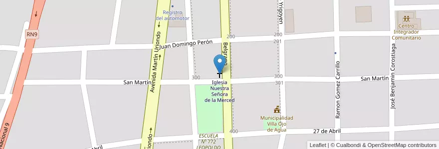 Mapa de ubicacion de Iglesia Nuestra Señora de la Merced en アルゼンチン, サンティアゴ・デル・エステロ州, Departamento Ojo De Agua.