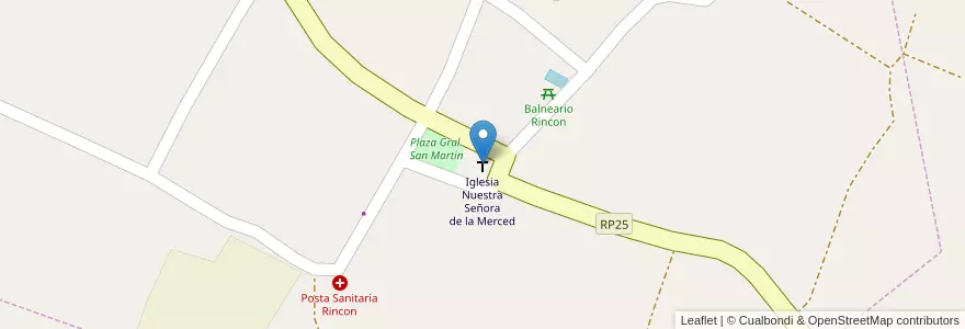 Mapa de ubicacion de Iglesia Nuestra Señora de la Merced en آرژانتین, Catamarca, Departamento Pomán, Municipio De Saujil, Rincón.