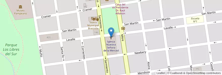 Mapa de ubicacion de Iglesia Nuestra Señora de la Merced en 阿根廷, 布宜诺斯艾利斯省, Partido De Chascomús.