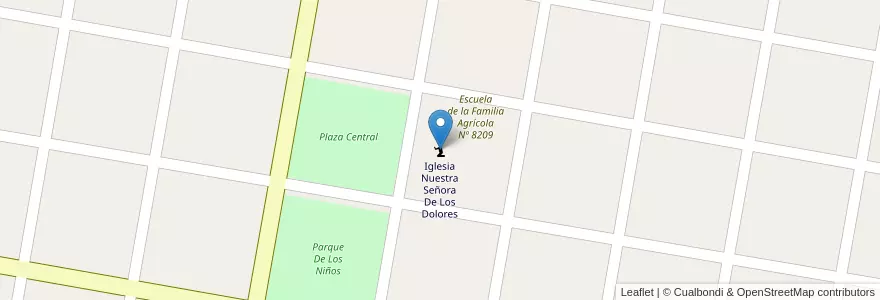 Mapa de ubicacion de Iglesia Nuestra Señora De Los Dolores en Argentinien, Santa Fe, Departamento San Justo, Municipio De San Martín Norte.