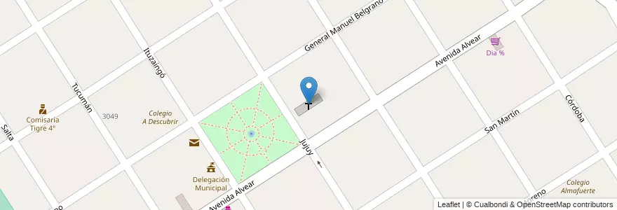 Mapa de ubicacion de Iglesia Nuestra Señora del Carmen en 阿根廷, 布宜诺斯艾利斯省, Partido De Tigre, Benavídez.