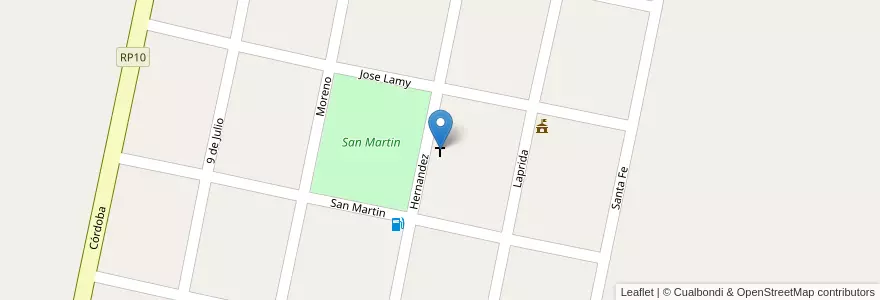 Mapa de ubicacion de Iglesia Nuestra Señora del Carmen en Argentine, Santa Fe, Departamento Las Colonias, Municipio De Sarmiento.