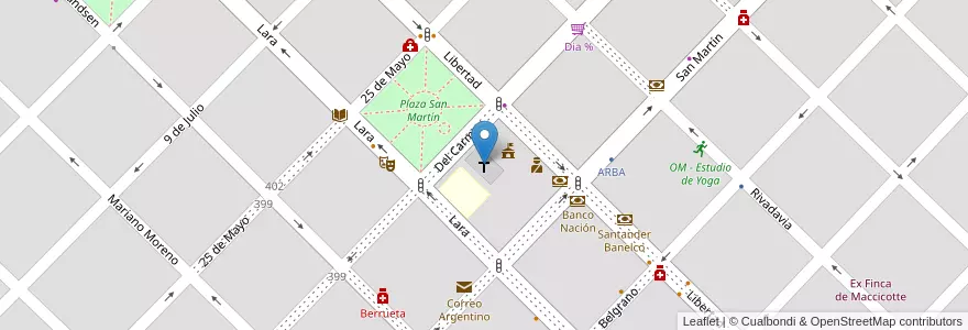 Mapa de ubicacion de Iglesia Nuestra Señora del Carmen en Argentinië, Buenos Aires, Partido De Cañuelas, Cañuelas.