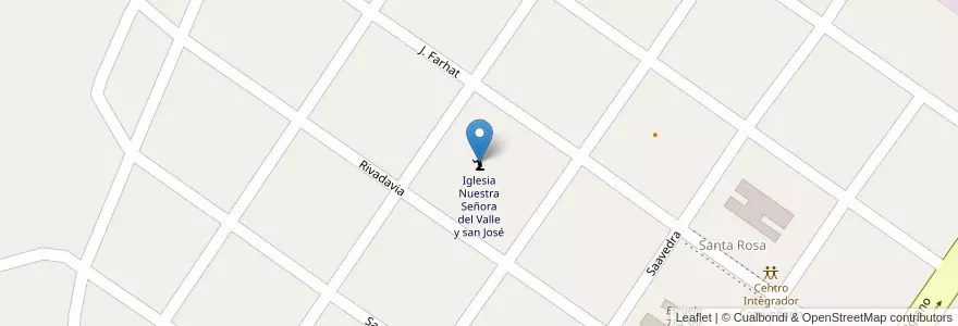 Mapa de ubicacion de Iglesia Nuestra Señora del Valle y san José en Argentinië, Santiago Del Estero, Departamento Moreno.